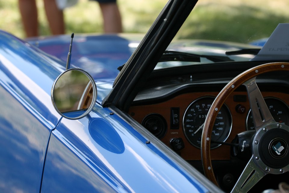 Classic sports car interior